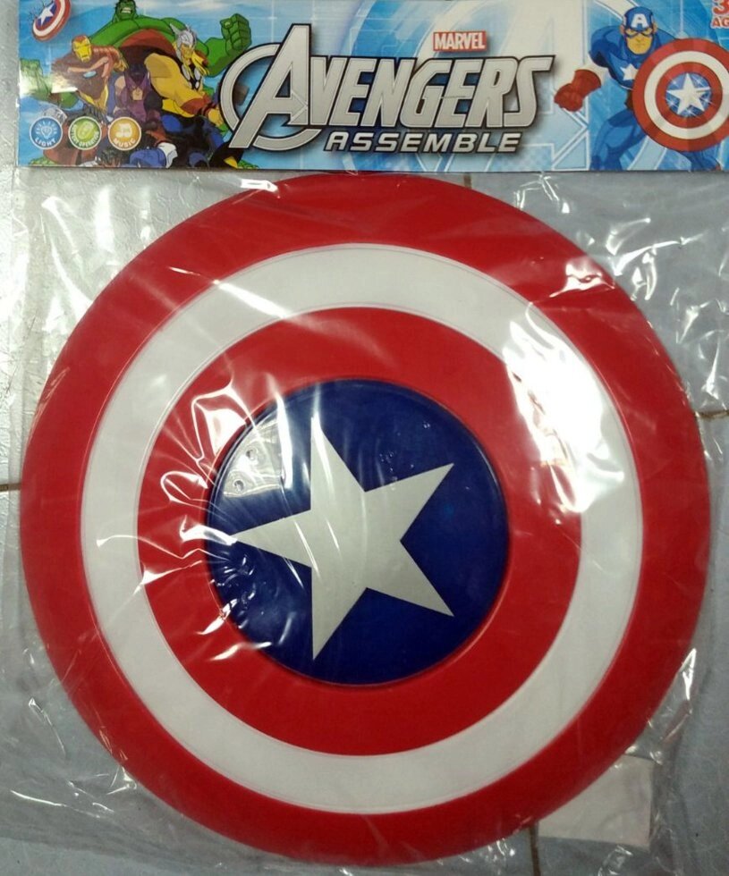 Щит капитан америка Capitan America Avengers свет +звук 32 см от компании Интернет магазин детских игрушек Ny-pogodi. by - фото 1