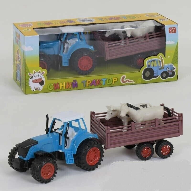 Синий трактор с прицепом и домашними животными, арт. 0488-269Q от компании Интернет магазин детских игрушек Ny-pogodi. by - фото 1