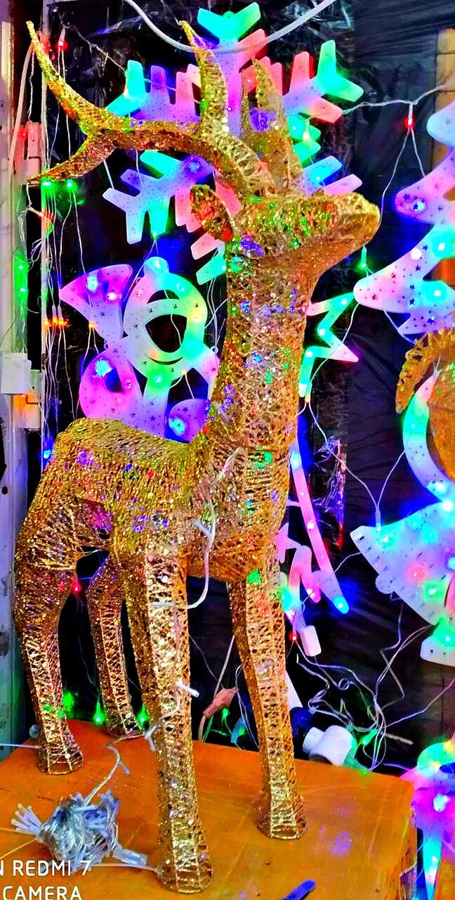 Светодиодная 3D led фигура  "Золотой и серебряный олень"  90см-100 см от компании Интернет магазин детских игрушек Ny-pogodi. by - фото 1