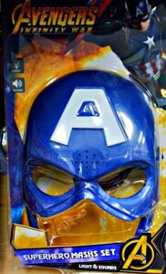 Светящаяся и музыкальная маска капитан америка Capitan America Avengers