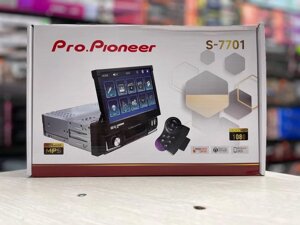 Выдвижная 1DIN магнитола Pro. Pioneer S-7701 с сенсорным 7 дюймовым HD экраном, Bluetooth, AUX, SD, USB