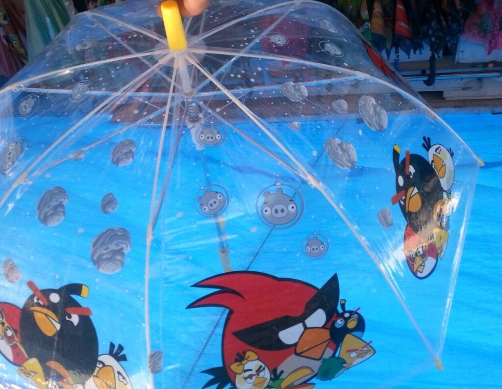 Зонт трость прозрачный детский angry birds энгри бердс от компании Интернет магазин детских игрушек Ny-pogodi. by - фото 1