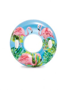 Надувной круг «Пышные тропики» Intex 58263 (розовый фламинго)