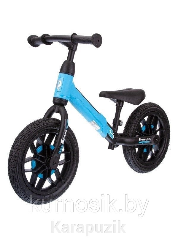 Беговел со светящимися колесами для детей Qplay Spark Balance Bike, голубой от компании Karapuzik - фото 1