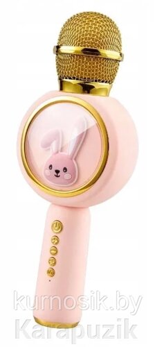 Беспроводной Bluetooth микрофон Кролик, розовый