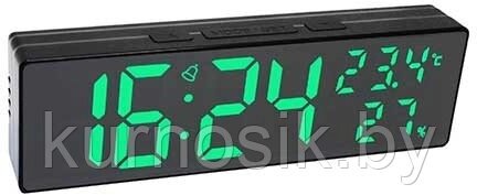 Часы настенные Космос, черный корпус, зеленые цифры, DX-001 от компании Karapuzik - фото 1