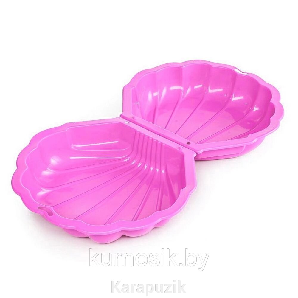 Детская песочница бассейн  с крышкой Ракушка Макси Paradiso Toys 102 x 88 x 20 см розовая от компании Karapuzik - фото 1