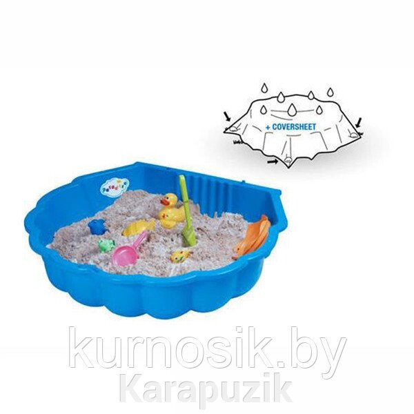 Детская песочница бассейн с тентом Ракушка Paradiso 87 x 78 x 20 см от компании Karapuzik - фото 1