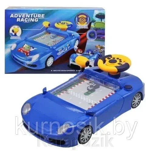 Детская развивающая игрушка Машинка-тренажер с рулем, синяя от компании Karapuzik - фото 1