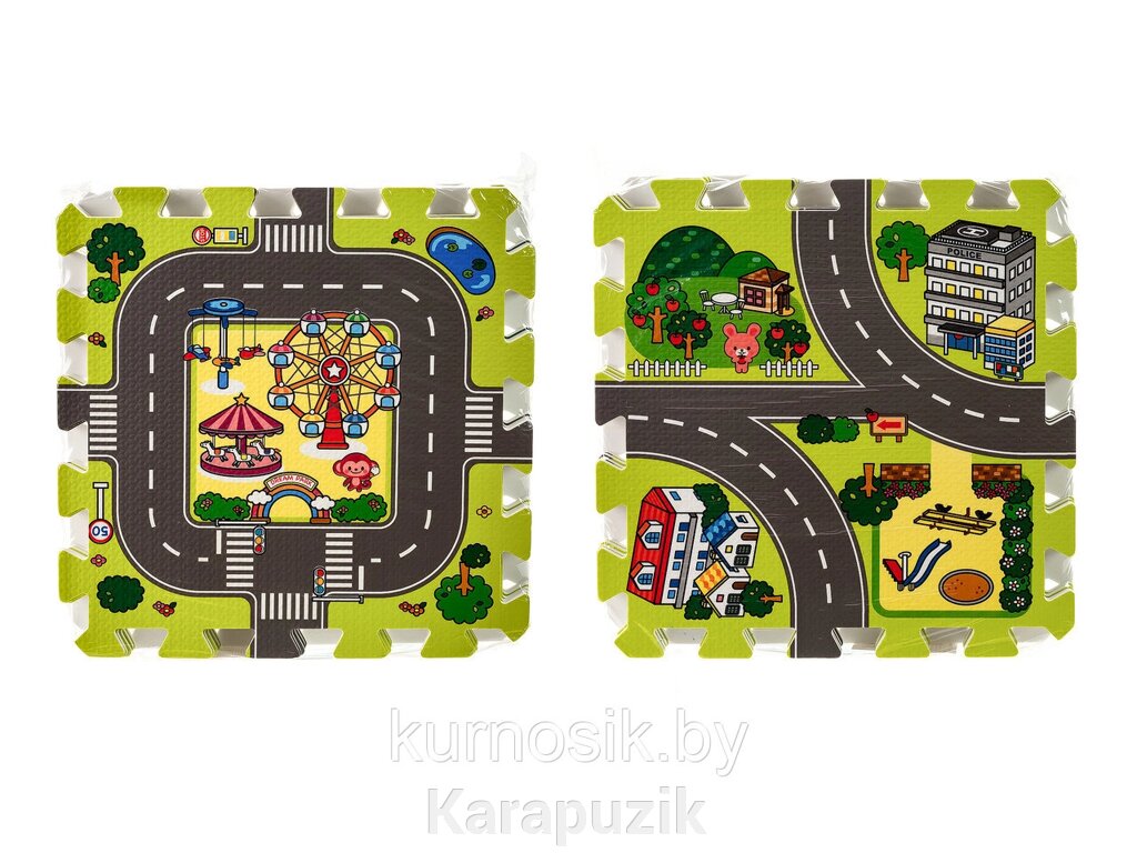 Детский игровой коврик-пазл Город (арт. VT20-10407) от компании Karapuzik - фото 1