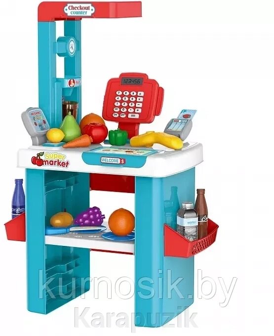 Детский игровой набор Pituso Супермаркет с тележкой для покупок, 56 элементов от компании Karapuzik - фото 1