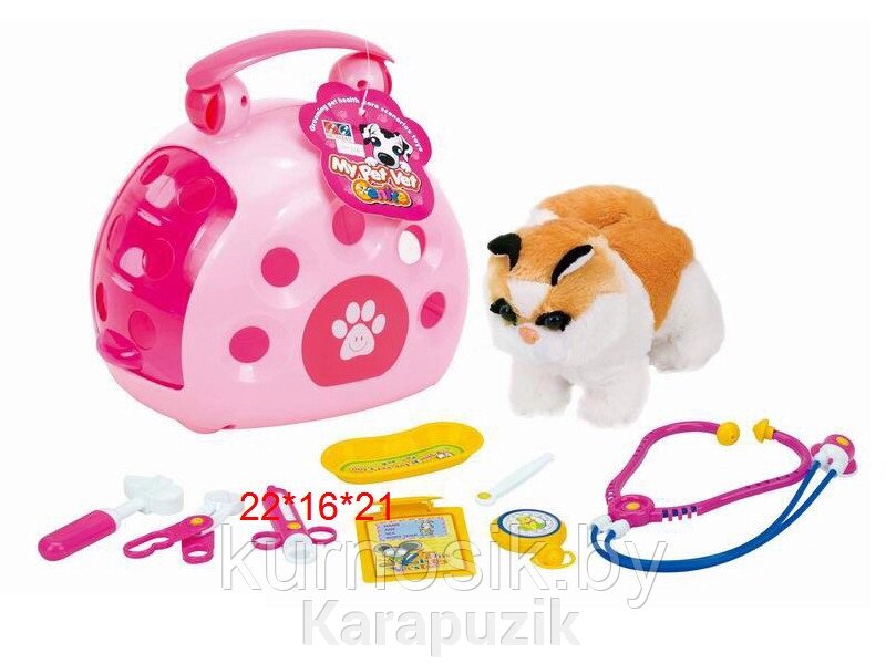 Детский набор игровой «Котик с переносным домиком» (арт. 216) от компании Karapuzik - фото 1