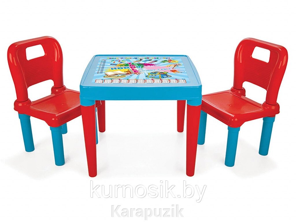 Детский набор мебели Pilsan Столик и два стульчика для детей Pilsan 03414 синий от компании Karapuzik - фото 1