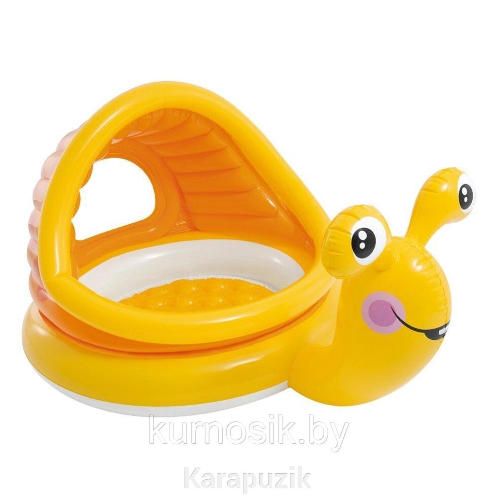 Детский надувной бассейн Intex "Ленивые улитки" с навесом 145x102x74 см (57124NP) от компании Karapuzik - фото 1