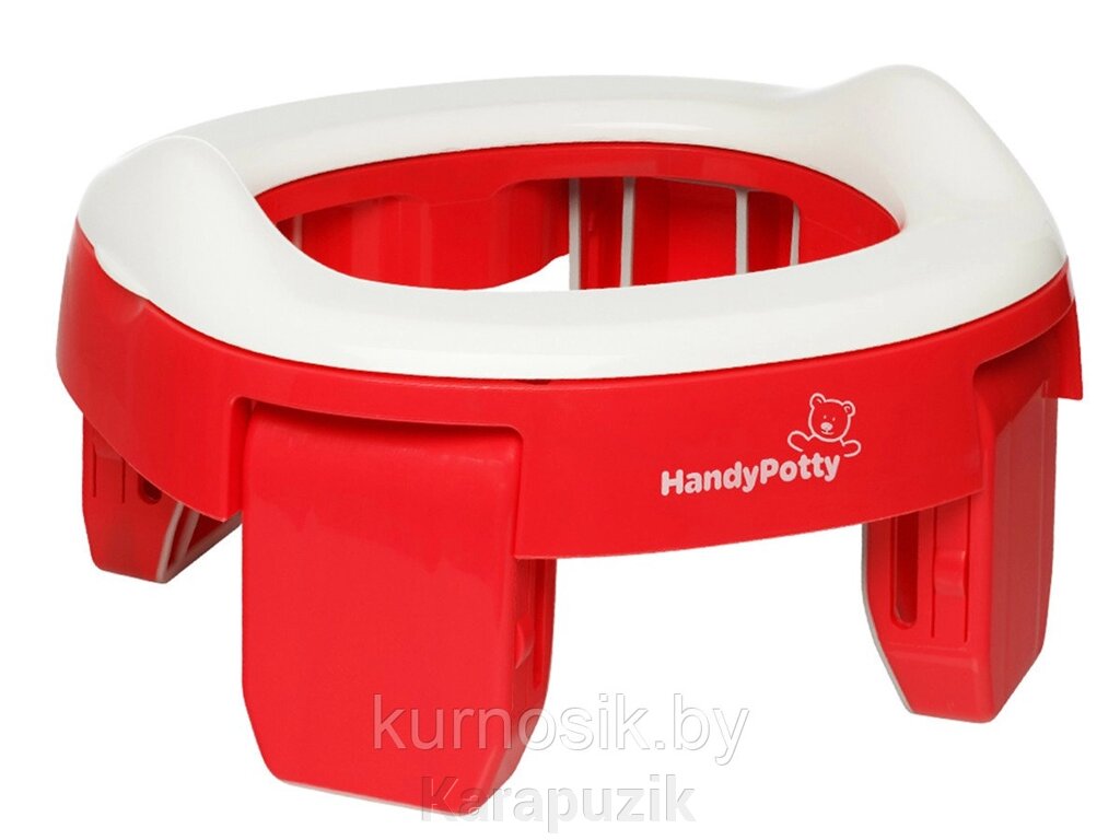 Горшок дорожный складной ROXY-KIDS и насадка на унитаз HandyPotty в сумке Коралловый от компании Karapuzik - фото 1