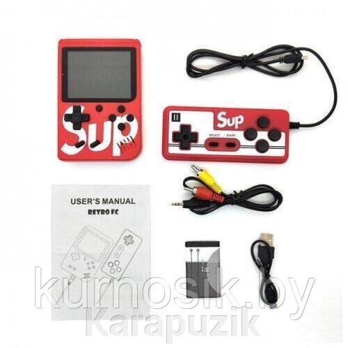 Игровая приставка Sup Game Box 400 в 1 с джойстиком (Цветной ЖК-экран) красная от компании Karapuzik - фото 1