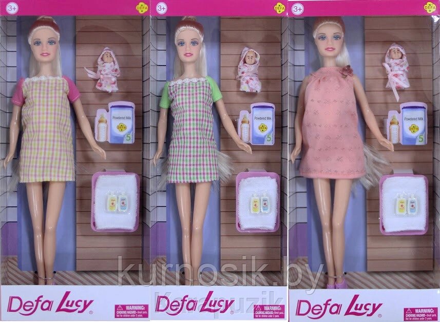 Игровой набор для девочек  Беременная Кукла "DefaLucy" с крошечным младенцем и аксессуарами  (Арт. 8357) от компании Karapuzik - фото 1