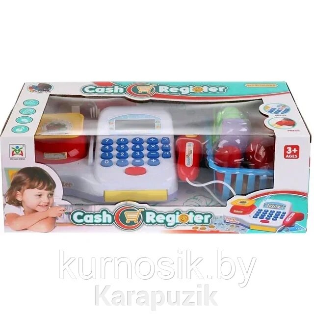 Игровой набор Касса детская игрушечная со сканером и деньгами, 6 предметов от компании Karapuzik - фото 1