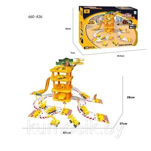 Игровой набор "Паркинг" в комплекте 2 автомобиля и 1 вертолет (Арт. 660-А36)