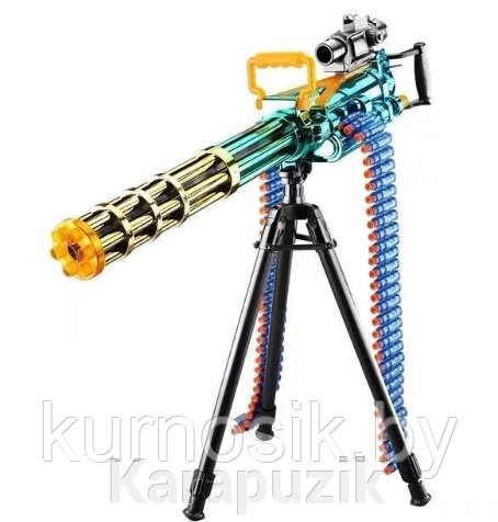 Игрушка детская Автомат Гатлинга Gatling Air Soft Gun (ручной и автоматический), JF-75A от компании Karapuzik - фото 1