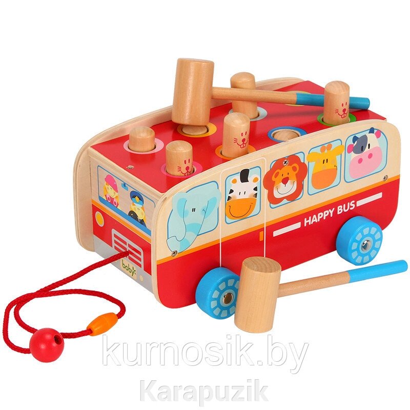 Игрушка-каталка-стучалка Boby "Веселый автобус" (BB0507) от компании Karapuzik - фото 1