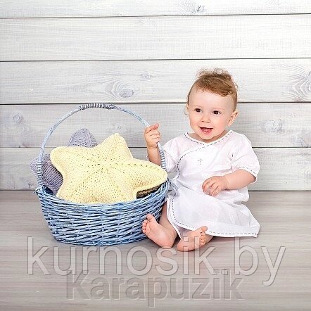 Комплект для крещения мальчика (рубашка, пеленка, мешочек) Pituso р. 56-62 (арт. 696P/12) от компании Karapuzik - фото 1