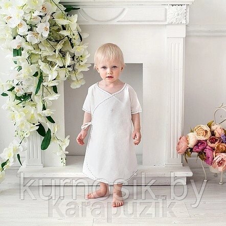 Комплект для крещения мальчика (рубашка, пеленка, мешочек) Pituso р. 62-68 (арт. 696P/12) от компании Karapuzik - фото 1