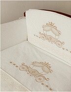 Комплект в кроватку LAPPETTI "КАРЕТА" из 6 предметов Серый от компании Karapuzik - фото 1