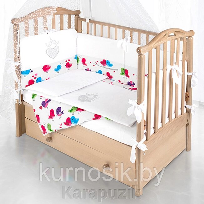 Комплект в кроватку Pituso (Питусо) Сердечки, 6 предметов от компании Karapuzik - фото 1