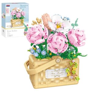 Конструктор 21071 Balody Цветы: Розы в корзине с Led-подсветкой, 1277 деталей
