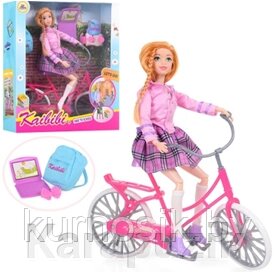 Кукла на велосипеде с аксессуарами, арт. BLD143 от компании Karapuzik - фото 1