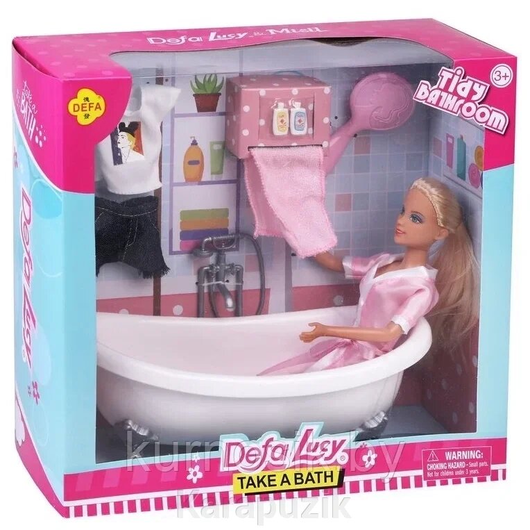 Кукла с аксессуарами в ванной комнате Defa Lucy, 8444 от компании Karapuzik - фото 1