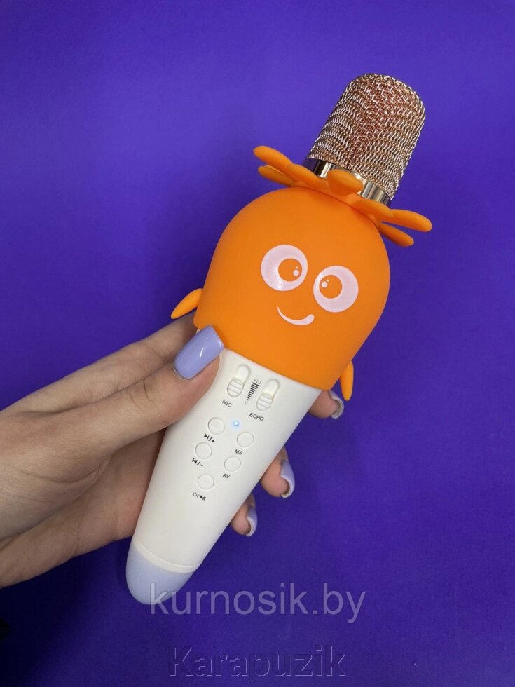 Микрофон детский беспроводной K5 оранжевый от компании Karapuzik - фото 1