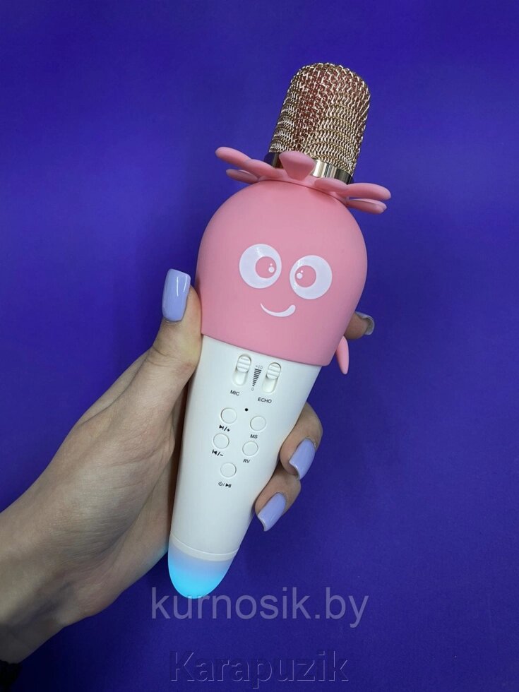 Микрофон детский беспроводной K5 розовый от компании Karapuzik - фото 1