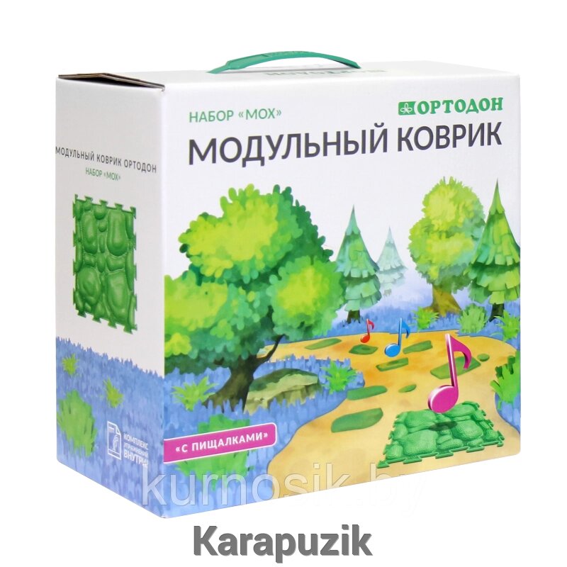 Модульные коврики ОРТОДОН, набор «Мох» (6 пазлов) от компании Karapuzik - фото 1