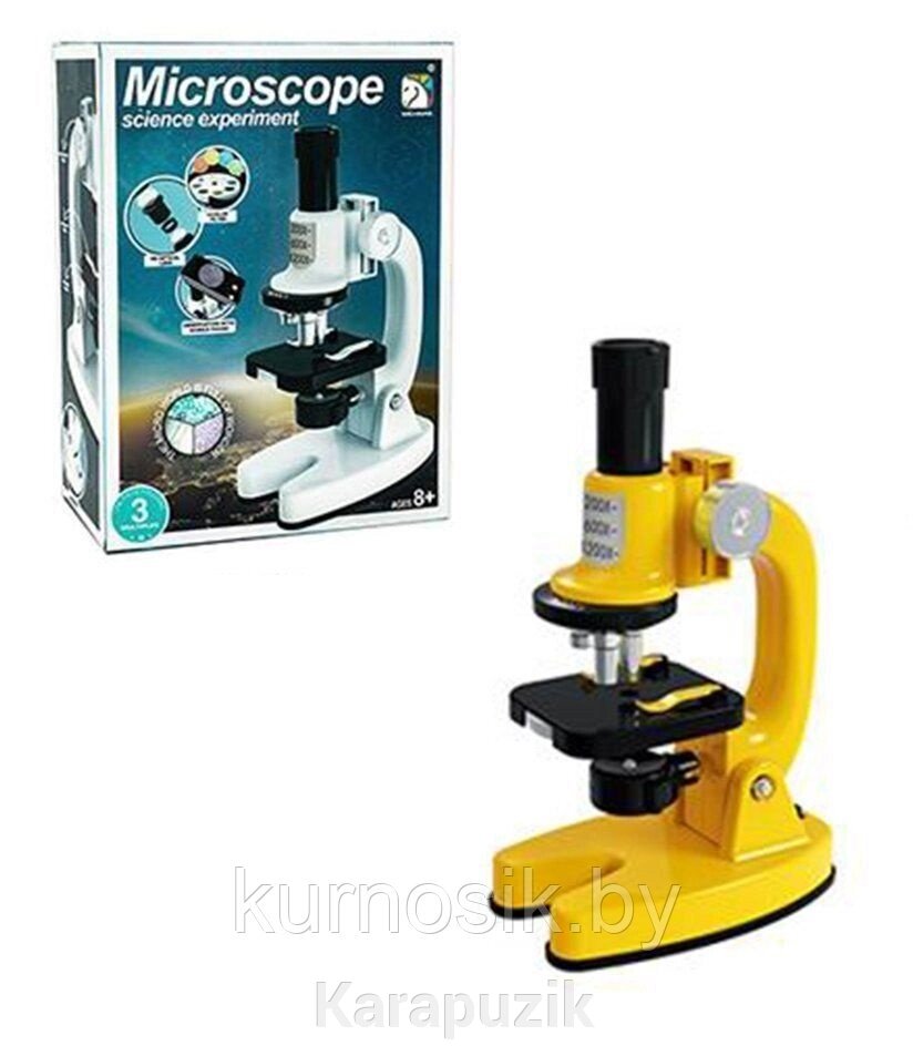 Монокулярный микроскоп SCIENCE HORSE SD221 для детей, желтый от компании Karapuzik - фото 1