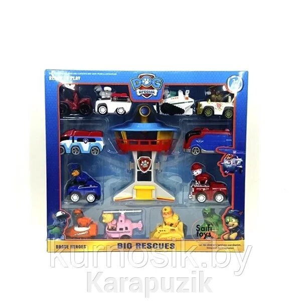 Набор игрушек B&R Щенячий патруль на машинках с базой спасателей, РВ9912 от компании Karapuzik - фото 1