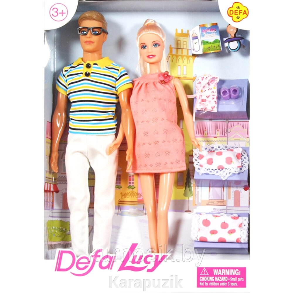 Набор кукол Defa Lucy Семья, 8349 розовый от компании Karapuzik - фото 1