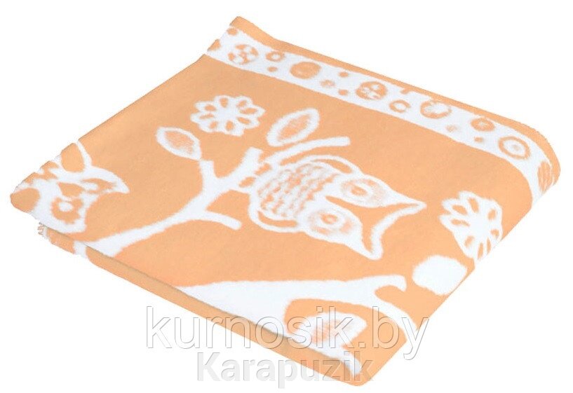 Одеяло детское байковое х/б 140х100 Ермолино Персик от компании Karapuzik - фото 1