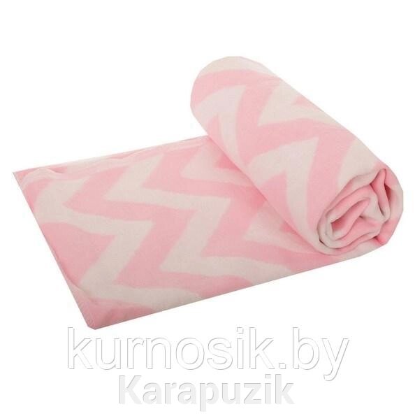 Одеяло детское байковое х/б 140х100 Ермолино ПРЕМИУМ (фламинго зигзаги) от компании Karapuzik - фото 1