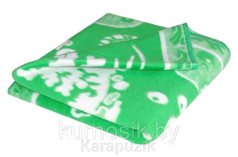 Одеяло детское байковое х/б 140х100 Ермолино Зеленый от компании Karapuzik - фото 1