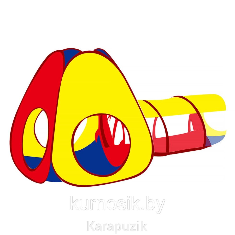 Палатка детская игровая PITUSO "Конус+туннель" 100 шаров 170х70х95 см J1088K от компании Karapuzik - фото 1