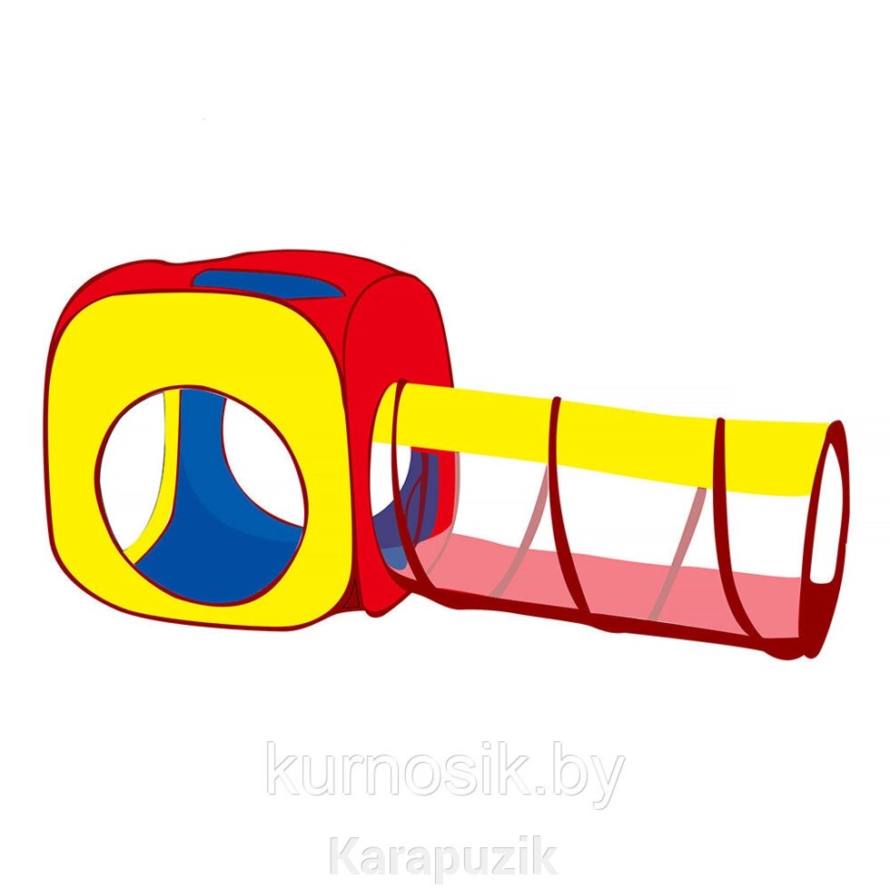 Палатка детская игровая PITUSO "Квадрат+туннель" 100 шаров 180х70х80 см J1088J от компании Karapuzik - фото 1