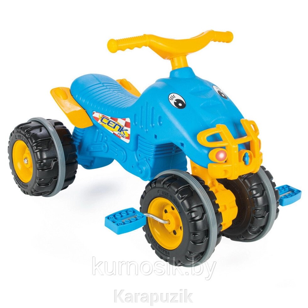 Педальная машина Pilsan Квадроцикл Cenk артикул 07810 голубой/желтый от компании Karapuzik - фото 1