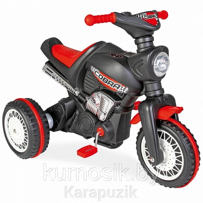 Педальный мотоцикл Pilsan Cobra Black/Черный 07323 от компании Karapuzik - фото 1