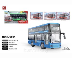 Детский игрушечный автобус двухэтажный инерционный RJ5504