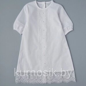 Крестильная рубашка для девочки LITTLE STAR Анжелика 56-62 с вышивкой 2691 кремовый