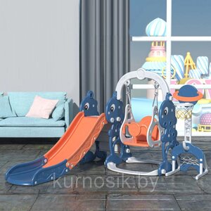 Горка с качелями детская пластиковая комплекс Sundays Динозаврик B60017