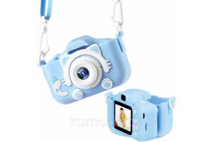 Детский цифровой фотоаппарат Childrens Fun Camera Kitty голубой