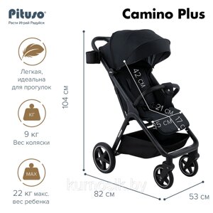 Коляска прогулочная детская Pituso CAMINO+ складная с чехлом на ножки